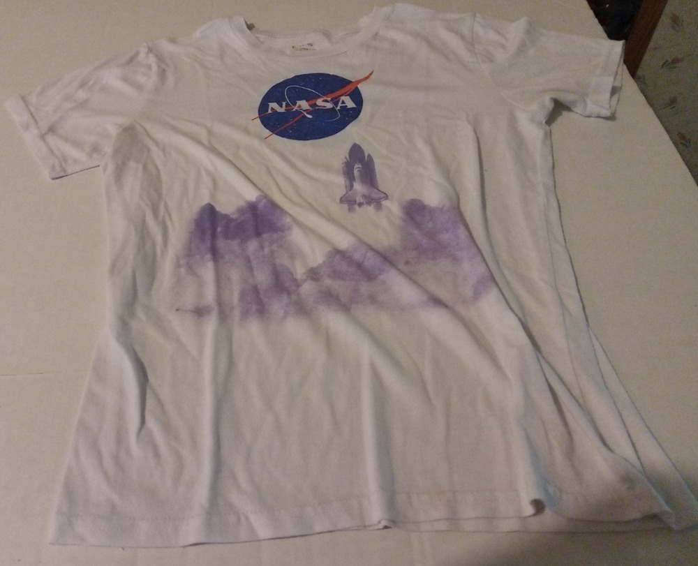 NASA Size XL White Shuttle Be Brave Be Bold T-Shirt